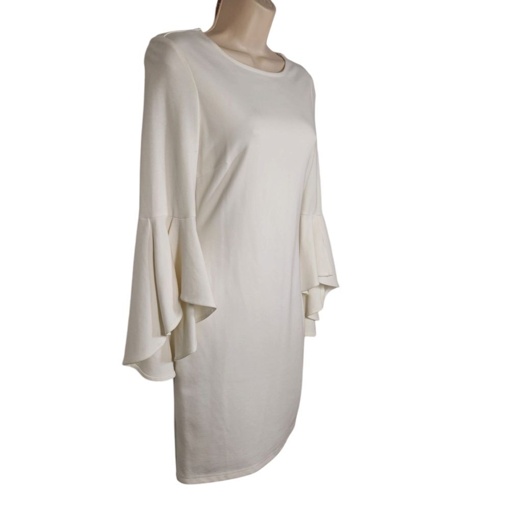 Lulus Gimme Some Flair White Flounce Bell Sleeve Bodycon Mini Dress Sexy‎ Boho S - Picture 7 of 16